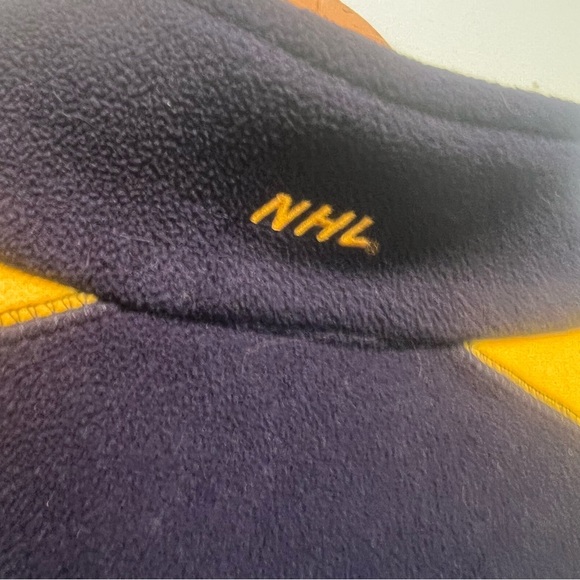 NHL St.Louis Blues Quarter Zip Size 2XL (No Tag) Logo Blue Yellow Fleece Pockets - Picture 8 of 11